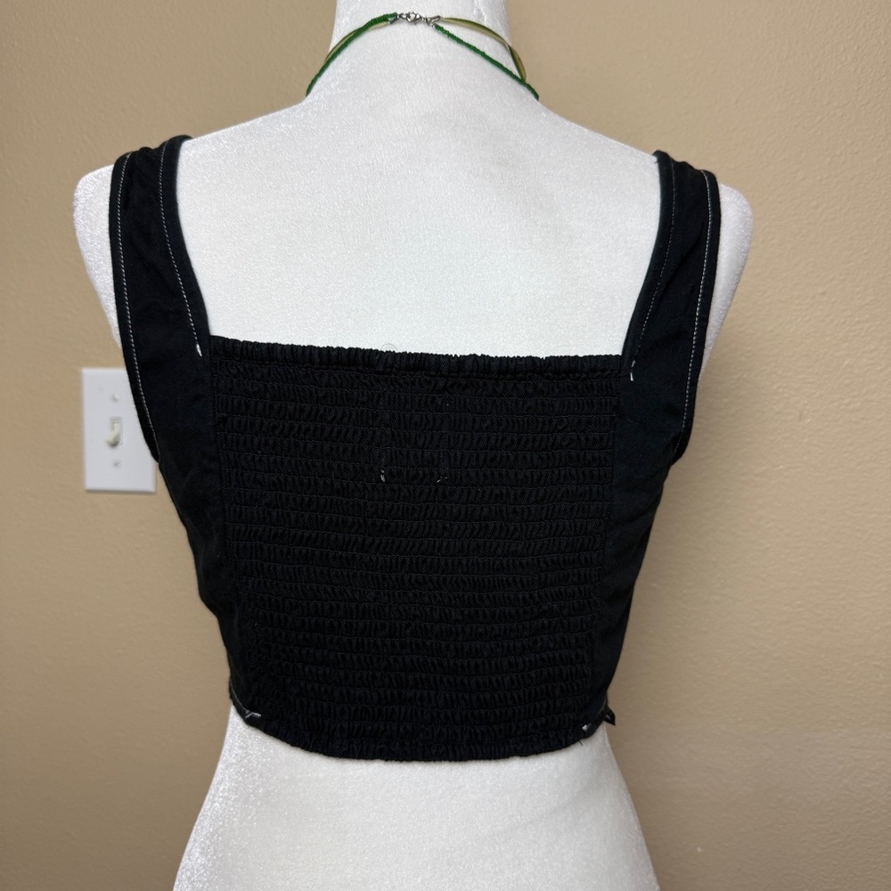 LONE STAR Contrast Stitch Corset Style Bustier Crop Top Medium - Picture 5 of 6